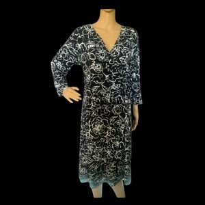 Chico’s Flower Print Deep V-Neck Dress